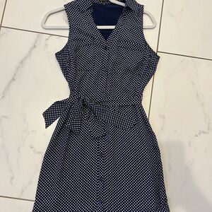 Polka Dot Sleeveless Wrap Dress